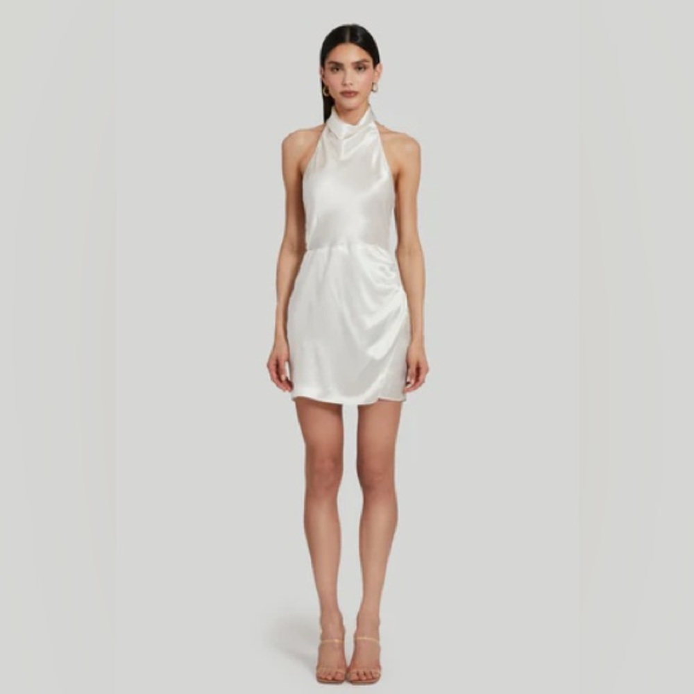 Amanda Uprichard Joanne Silk Dress in Ivory – Size L